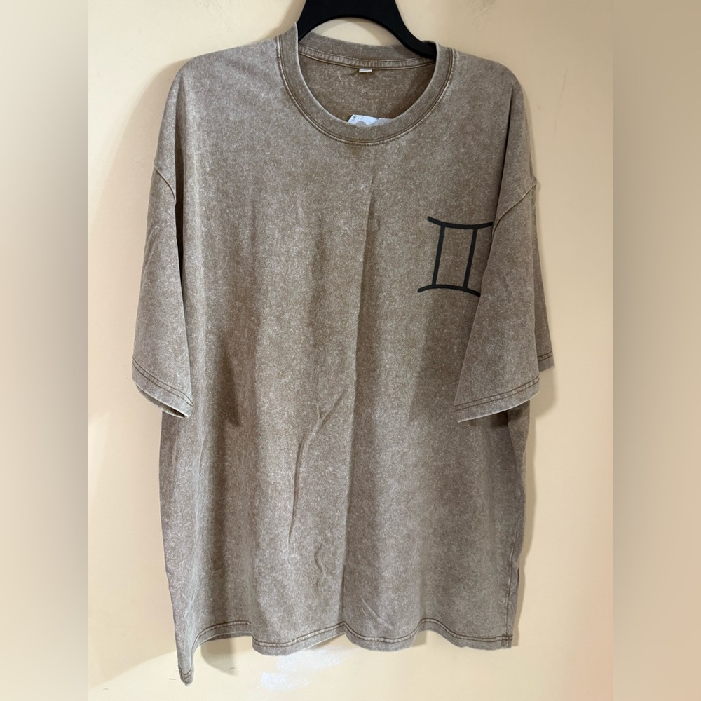 Men's Brown Graphic T-Shirt.#746